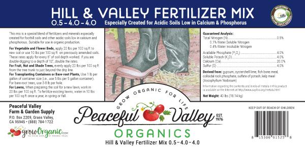 Hill & Valley Fertilizer Mix 0.5-4.0-4.0 (40 lb) Online