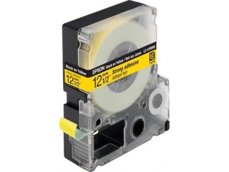 Epson Label Cartridge Strong Adhesive LC-4YBW9 Black on Yellow 12mm x 9 meter Online Sale