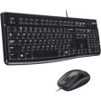 Logitech MK120 Wired Keyboard And Mouse For Windows, Optical Wired Mouse, USB Plug And Play, Full Size, PC Laptop, English Arabic Layout Black, 920-002546 Fashion