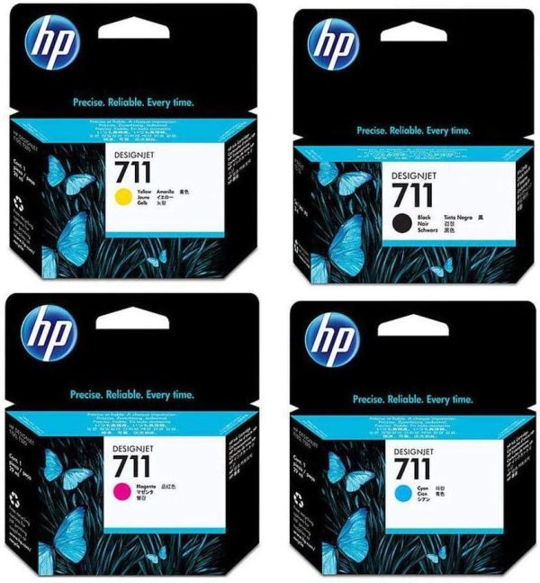 HP 711 Ink Cartridge Bundle Consists of HP 711 38-ML Black Ink Cartridge, P 711 29-ML Cyan Ink Cartridge, P 711 29-ML Magenta Ink Cartridge, P 711 29-ML Yellow Ink Cartridge Discount