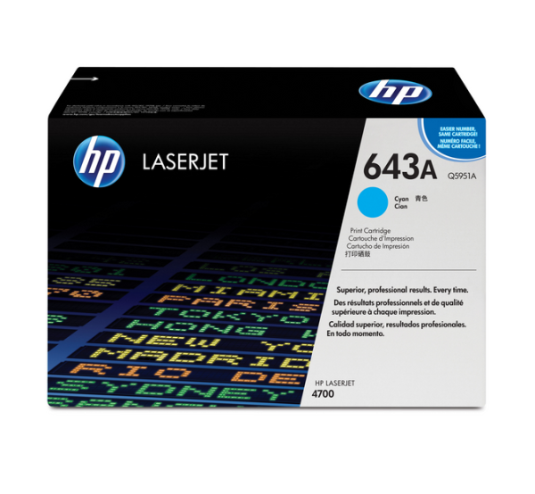 Original HP 643A Cyan LaserJet Toner Cartridge (Q5951A) Online now