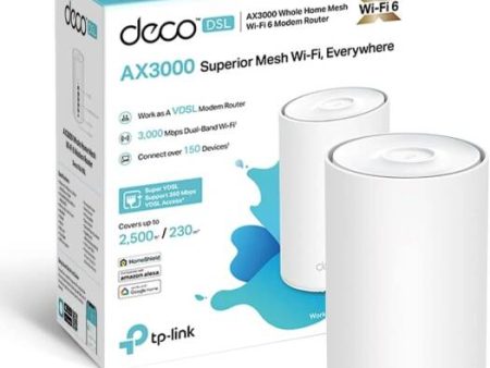 TP-Link AX3000 VDSL Whole Home Mesh Wi-Fi 6 Router, Dual-Band with 4x Gigabit WAN LAN Ethernet ports, Connect up to 150 devices, Super VDSL2 Speed, HomeShield Security, work with Alexa (Deco X50-DSL) Online Sale