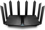 TP-Link Archer AX90 AX6600 Tri-Band Wi-Fi 6 Router, Up to 4804 Mbps Max Speed, 8 High-Gain Antennas, WPA3 Reinforces Wi-Fi Encryption, 1×2.5 Gbps WAN LAN Port 3×Gigabit LAN, USB, Black | 0150503320 Fashion