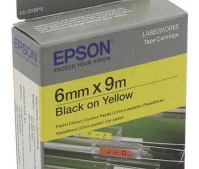 Epson Label Cartridge LC-2YBP9 Black on Yellow 6mm x 9 meter Black on Yellow Online now