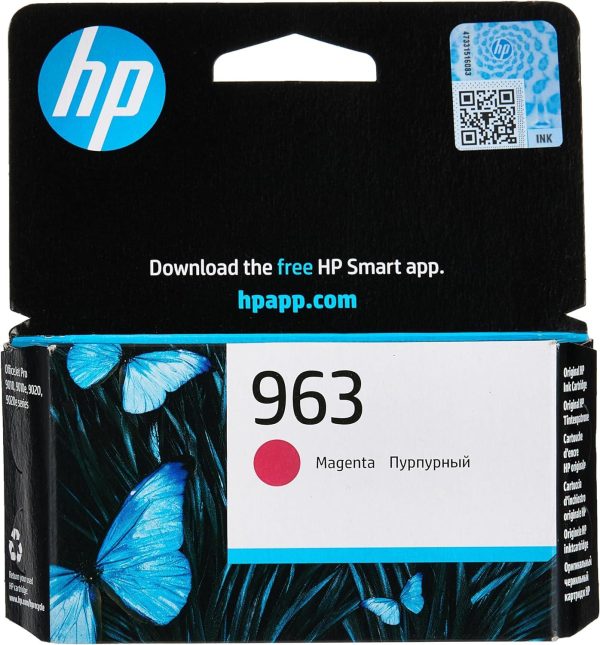 HP 3JA24AE Standard 963 Magenta Original Ink Cartridge Works With Officejet Pro 9010, 9013, 9020, 9023 Printers, Red Sale