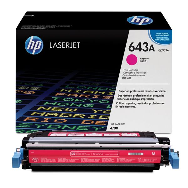 Original HP 643A Magenta LaserJet Toner Cartridge (Q5953A) Supply