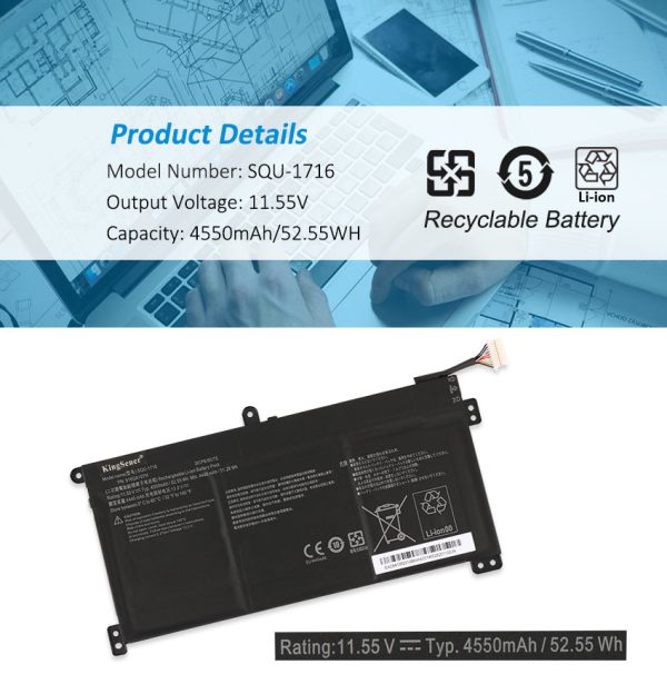 SQU-1716 Battery For Hasee Kingbook U65A QL9S04 916QA107H 916QA108H SQU-1717 11.55V 4550mAh For Discount