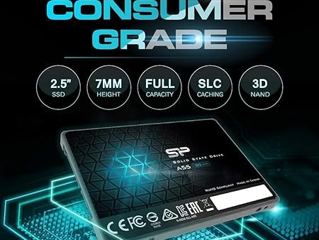 Silicon Power Ace A55 512GB SATA SSD, Up to 560MB s, 3D NAND with SLC Cache, 2.5 Inch SATA III 6Gb s Internal Solid State Drive for Desktop Laptop PC Computer Fashion