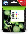 HP 912XL 4-pack Black Cyan Magenta Yellow Original Ink Cartridges For HP OfficeJet Pro 8022 8012 8017 printers 3YP34AE Online Sale