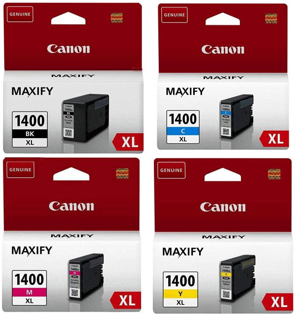 Canon 1400XL 4 Color Set High Yield BK C M Y Ink Cartridge Multipack Online now