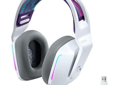 Logitech G733 LightSpeed Wireless RGB Gaming Headset,  DTS Headphone X 2.0 Surround Sound, 16.8m Light Color, White | 981-000883 For Cheap