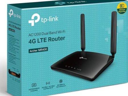 TP-Link Archer MR400 AC1200 Wireless Dual Band, 3× 10 100Mbps LAN Ports, 1× 10 100Mbps LAN WAN Port, 2.4 GHz and 5 GHz, 4G LTE Router | MR400 Fashion