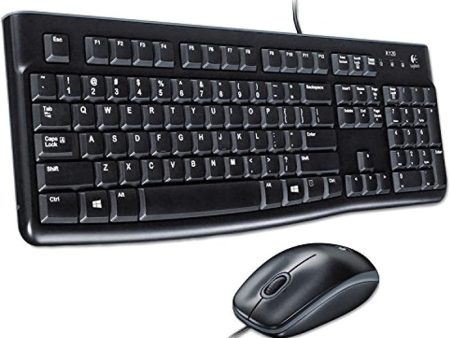 Logitech MK120 Wired Desktop Set Keyboard Mouse USB Black LOG920002565 Sale