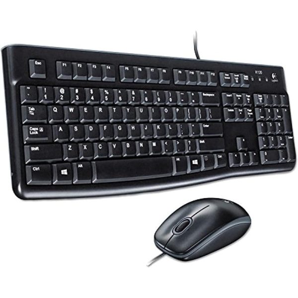 Logitech MK120 Wired Desktop Set Keyboard Mouse USB Black LOG920002565 Sale