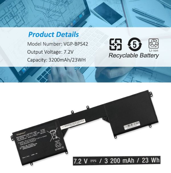 VGP-BPS42 Battery For SONY VAIO Fit 11A multi-flip PC SVF11N15SCP 3200mAh For Cheap