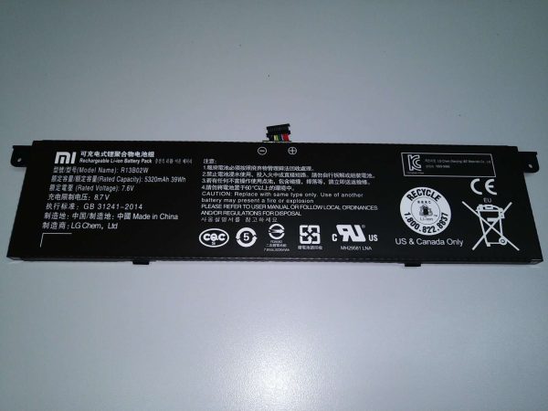 7.6V 39Wh 5107mAh 5320mAh Original R13B02W R13B01W Xiaomi Mi Air 13.3  Series, Notebook Air 13 2018 Tablet Laptop Battery on Sale