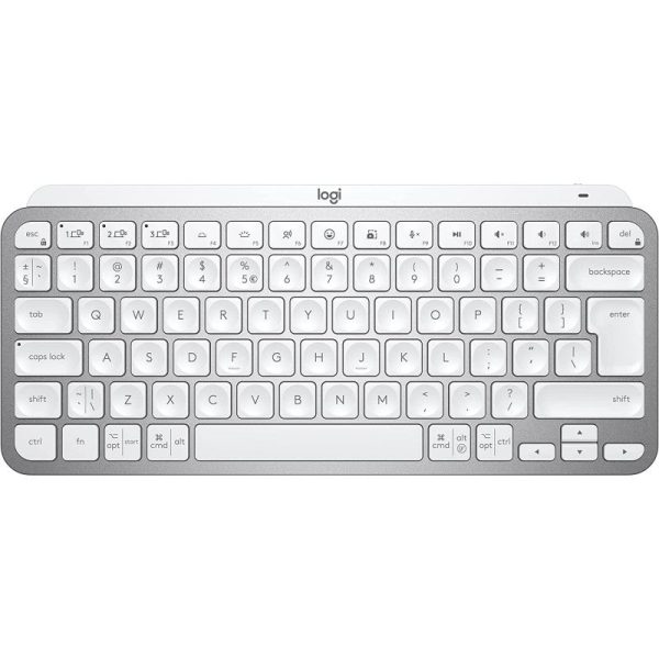 Logitech MX Keys Mini Minimalist Wireless Illuminated Keyboard, Compact, Bluetooth, Backlit, USB-C, Compatible With Apple MacOS, IOS, Windows, Linux, Android, Metal Build, US Intl Layout - Pale Grey Online