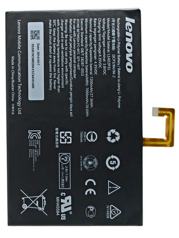 3.8V 7000mAh 26.6Wh Original L14D2P31 Lenovo Tab 2 A7600-F A10-70F Tab2 A10-70 A10-70L Tablet Laptop Battery Supply