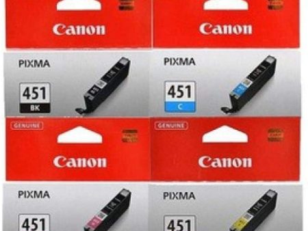 Canon CLI-451 BK C M Y Ink Cartridge Set on Sale