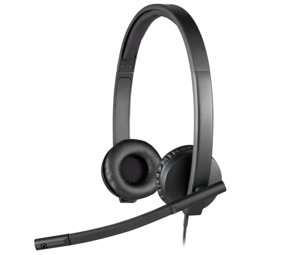 Logitech H570e USB Stereo Headphones, 30mm Driver Size, 1.9m Cable Length, Black | 981-000575 Online Sale