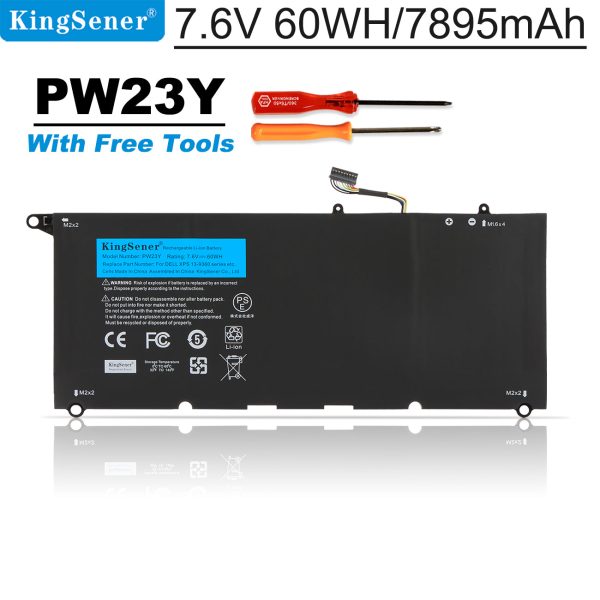 US Warehouse Kingsener Brand PW23Y  Laptop Battery Replacement For DELL XPS 13 9360 Series RNP72 TP1GT 7.6V 60WH For Discount