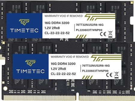 Timetec 32GB KIT(2x16GB) DDR4 3200MHz (or 2933MHz or 2666MHz) PC4-25600 Non-ECC Unbuffered 1.2V CL22 2Rx8 Dual Rank 260 Pin SODIMM Laptop Notebook PC Computer Memory RAM Module Upgrade Online