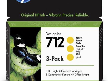 HP 712 3ED79A 3-pack 29-ml Genuine HP Ink Cartridge with Original HP Ink, for DesignJet T650, T630, T250, T230 & Studio Large Format Plotter Printers and HP 713 DesignJet Printhead,Yellow Online Sale