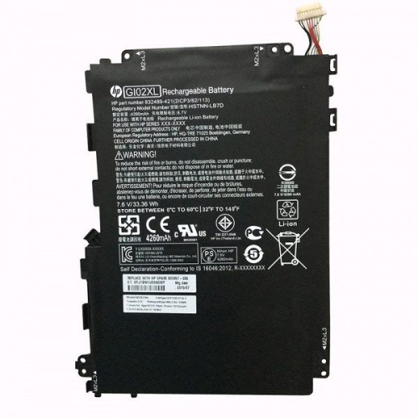 33.6wh Original GI02XL HP Pavilion X2 12 12-B000NX, HSTNN-LB7D 832489-421 833657-005 Tablet Laptop Battery Discount