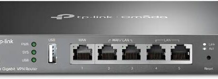 TP-Link ER605 Omada Gigabit VPN Router, Integrated Into Omada SDN, Centralized Management, Five Gigabit Ports, 3 WAN Ethernet Ports, Highly Secure VPN, Abundant Security Features, Black | TL-R605 on Sale