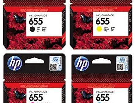 HP 655 Ink Cartridges Set - Black, Cyan, Magenta and Yellow Sale