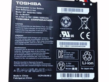 3.75V 20wh 5200mAh Original PA5218U-1BRS Toshiba A204 AT10-B Tablet Laptop Battery Online