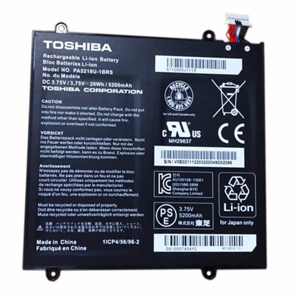 3.75V 20wh 5200mAh Original PA5218U-1BRS Toshiba A204 AT10-B Tablet Laptop Battery Online