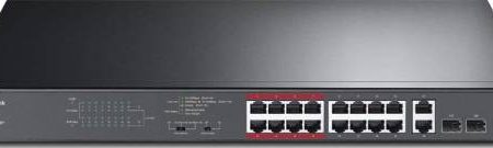 TP-Link 16-Port 10 100 Mbps + 2-Port Gigabit Rackmount Switch with 16-Port PoE+ | TL-SL1218MP Cheap