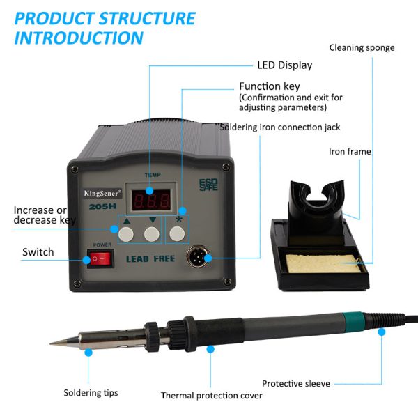 KingSener 150W 220V Wired Electric Adjustable High Power High Power Constant Temperature Desoldering Soldering Iron Kit Fashion