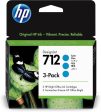 HP 712 3ED77A 3-pack 29-ml Genuine HP Ink Cartridge with Original HP Ink, for DesignJet T650, T630, T250, T230 & Studio Large Format Plotter Printers and HP 713 DesignJet Printhead,Cyan Fashion