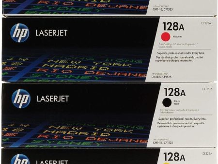 Hp 128a Color Laserjet Toner Cartridge Set Ce320a, Ce321a, Ce322a, Ce323a on Sale