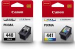 Canon 440 Black and 441 Tricolor Ink Cartridges for Printer Online now