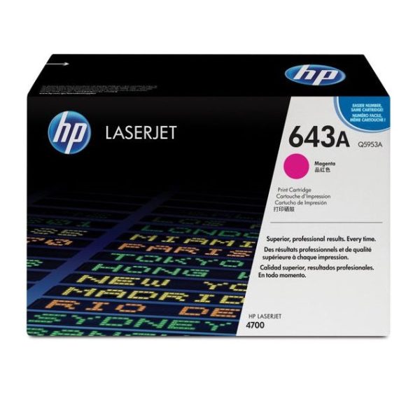 Original HP 643A Magenta LaserJet Toner Cartridge (Q5953A) Supply