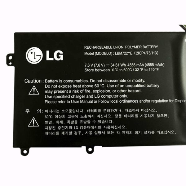 LBM722YE LG 2ICP4 73 113 14ZD960-GX5GK 7.6V 34.61wh 4555mAh  Laptop Battery Online