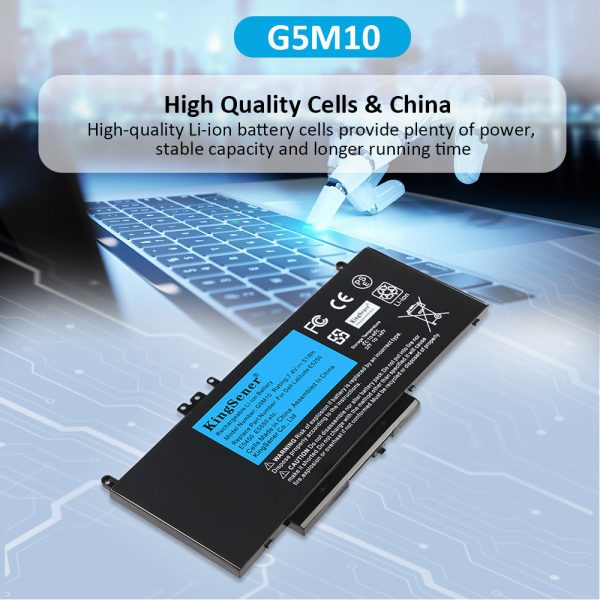 US Warehouse KingSener Brand G5M10 51WH Laptop battery Replacement For DELL Latitude E5250 E5450 E5550 8V5GX R9XM9 WYJC2 1KY05 7.4V 51WH Online now