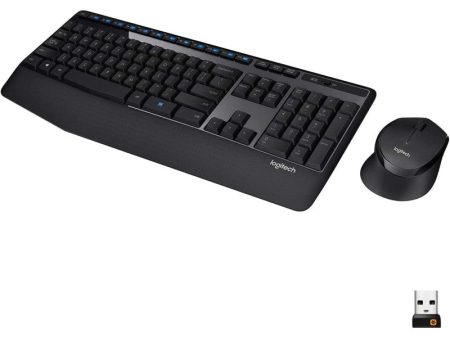 Logitech MK345 Wireless Keyboard And Mouse Combo, Full-Sized Keyboard With Palm Rest, Right-Handed Mouse, 2.4 GHz Wireless USB Receiver, Compatible With PC, Laptop, Arabic Layout - Black Online