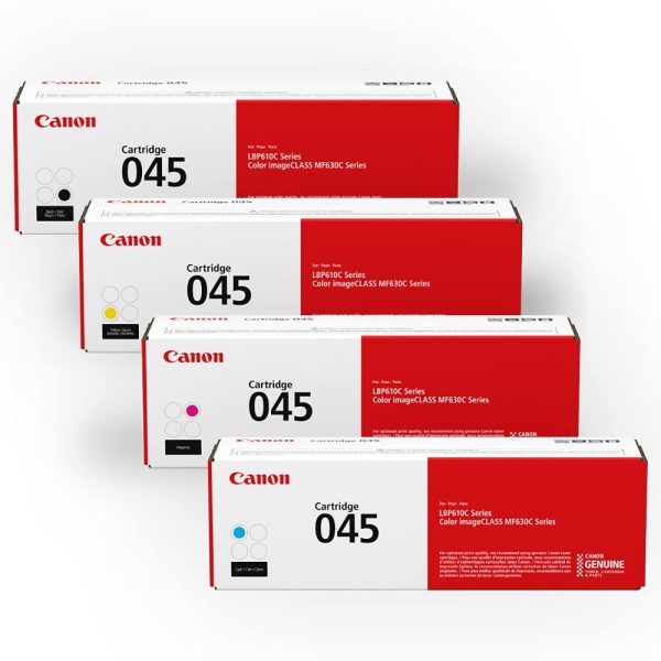 Canon 045 Toner Cartridge - Kit A for MF630 Series & MF634Cdw, MF632Cdw, LBP612Cdw Printers, Includes Yellow Magenta Cyan Black For Cheap