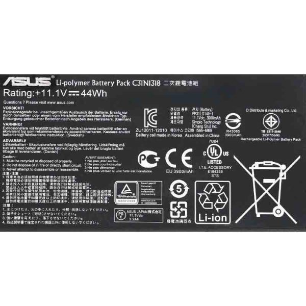 Original C31N1318 ASUS Pro Essential PU301 PU301LA-RO041G PU301LA-RO053G PU301LA-RO064G Tablet Battery Supply