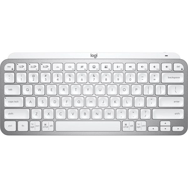 Logitech MX Keys Mini Minimalist Wireless Illuminated Keyboard, Compact, Bluetooth, Backlit, USB-C, Compatible With Apple MacOS, IOS, Windows, Linux, Android, Metal Build - Pale Gray Online Hot Sale