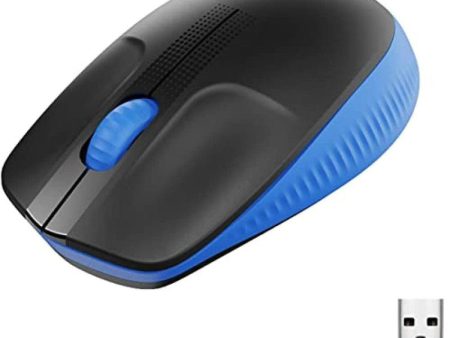 Logitech Wireless Mouse M190,Full Size Ambidextrous Curve Design,18-Month Battery With Power Saving Mode, USB Receiver,Precise Cursor Control And Scrolling,Wide Scroll Wheel,Scooped Buttons-Black Blue Online Hot Sale