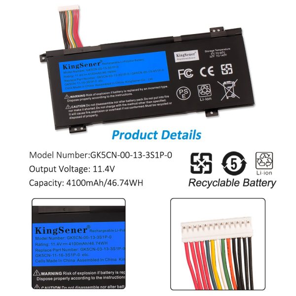 US Stocks Kingsener GK5CN-00-13-3S1P-0 Laptop battery For MECHREVO X8Ti Z2 For MACHENIKE T90 Plus T90-T3p F117-B F117-B6 Sale