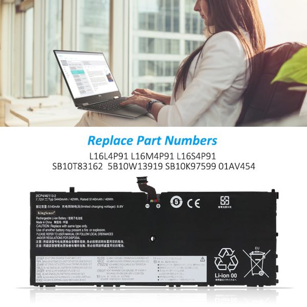 Replacement Battery For Lenovo ThinkPad X1 Tablet GEN 3 Series Fashion