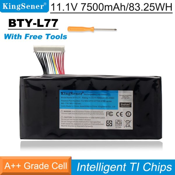 US warehouse KingSener BTY-L77 Laptop Battery For MSI GT72 2QD GT72S 6QF GT80 2QE Series WT72 MS-1781 MS-1783  2PE-022CN 2QD-1019XCN Supply