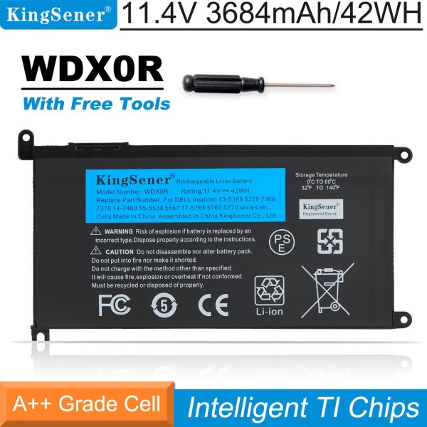 US Warehouse KingSener Brand WDXOR WDX0R 42WH Laptop Battery Replacement For Dell Inspiron 14 7000 5567 7560 5767 7472 7460-d1525s 7378 latitude 3488 3580 Online Sale