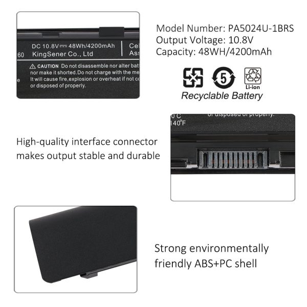 US Warehouse KingSener PA5024U 48WH Laptop Battery For Toshiba Satellite C800 C850 C870 L800 L830 L840 L850 L855 L870 PA5025U PA5024U-1BRS PABAS260 For Cheap